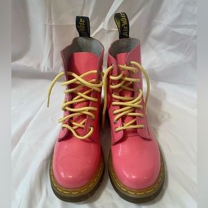 Dr. Martens Women's Pascal Boot,Acid Pink/Acid Yellow Patent, Rare fine